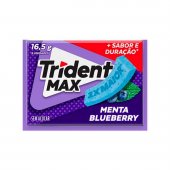 Trident Max Chiclete Sem Açúcar Menta Blueberry 16,5g