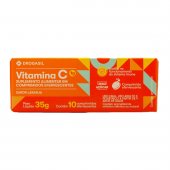 Vitamina C 1G Drogasil Sabor Laranja com 10 Comprimidos Efervescentes