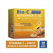 Vitamina C + Zinco 10mg Bio-C 30 comprimidos efervescentes