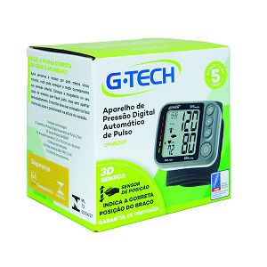 G-TECH APARELHO DE PRESSÃO DIGITAL AUTOMÁTICO PULSO COM SENSOR 3D GP450SP