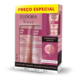 SIÀGE KIT NUTRI ROSÉ SHAMPOO 250ML + CONDICIONADOR 125ML + LEAVE-IN