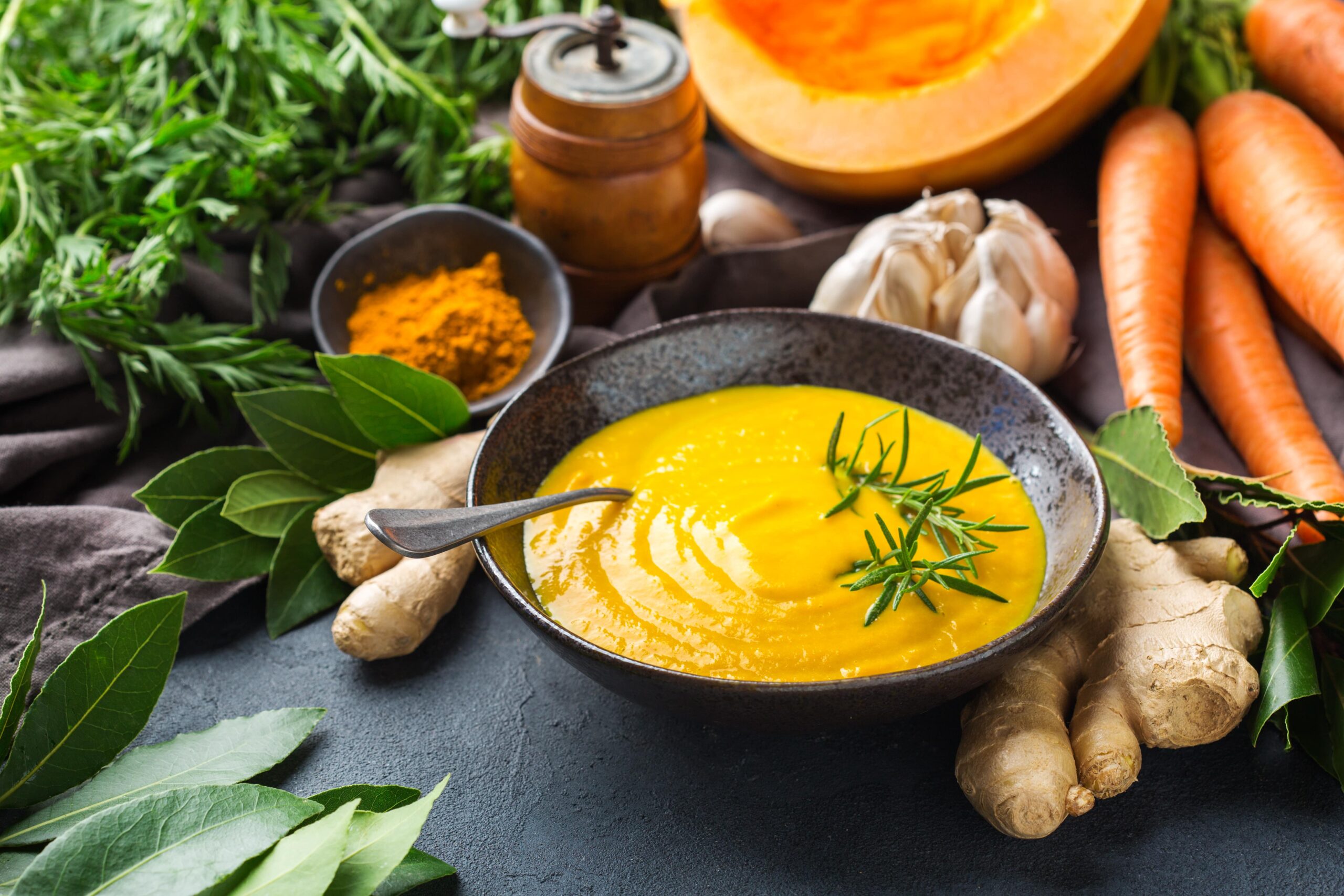 sopa fria de cenoura com gengibre