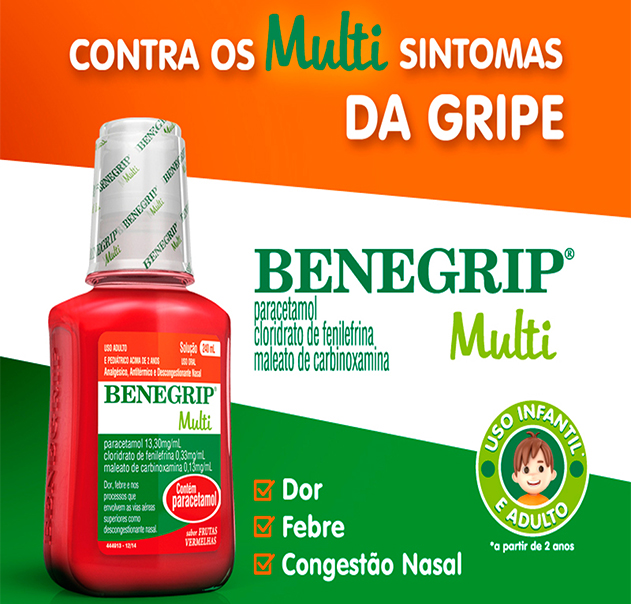 Benegrip Multi Sabor Frutas Vermelhas Solução com 240ml